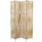 Light Brown Rattan Handmade Hinged Foldable Partition 4 Panel Room Divider Screen with Wrapped Seagrass Design 63" x 1" x 71"
